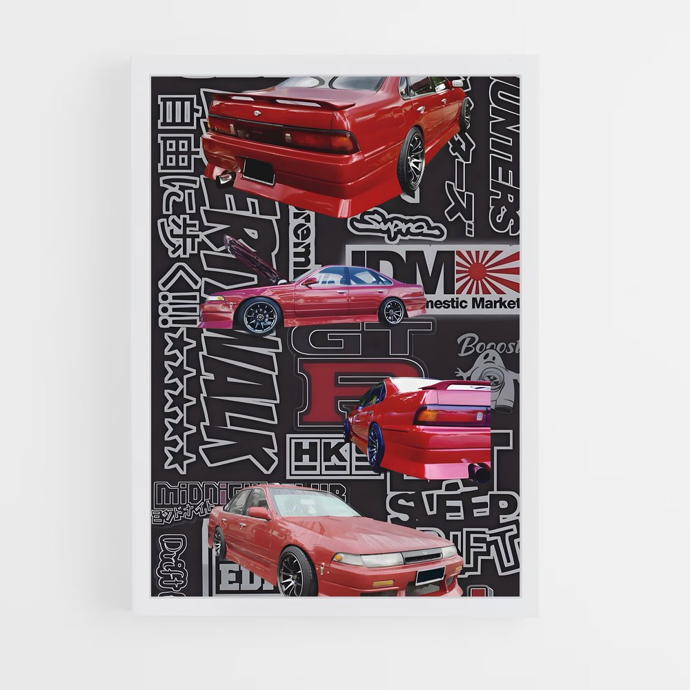 Poster Dualité Rouge – affiche Nissan (vue 3)
